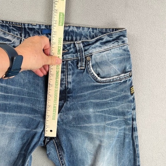 G-Star Raw Jeans Mens 28x34 Blue Attac Straight Leg Low Rise Denim Streetwear - Picture 16 of 16